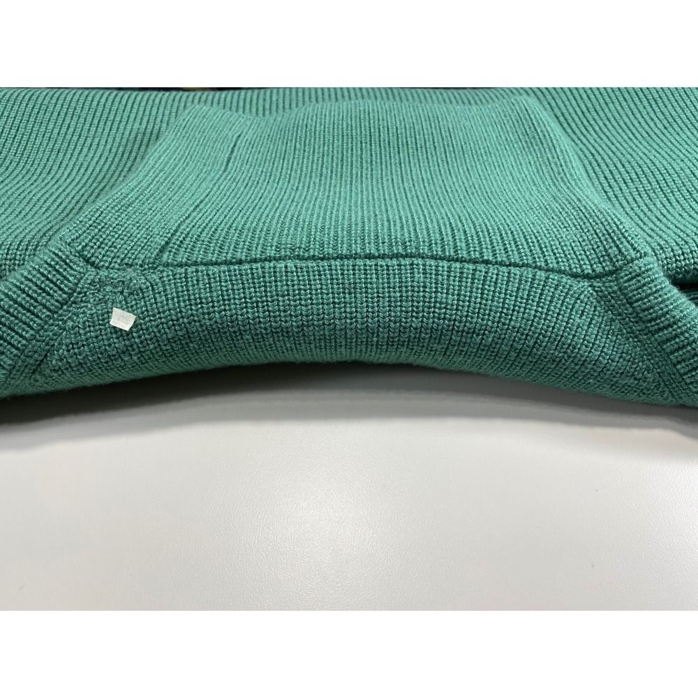 Merino Wool Babaton Turtleneck Sweater dress W/ S Green Ribbed Knit 103661 LN - Picture 14 of 14